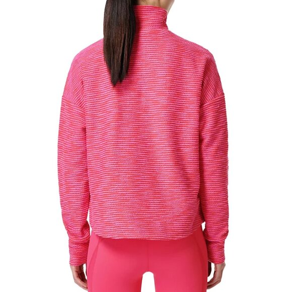 Sweaty Betty Rest Up Textured Half Zip Pullover Sweatshirt Tulip Red Pink S $128 - Picture 2 of 16